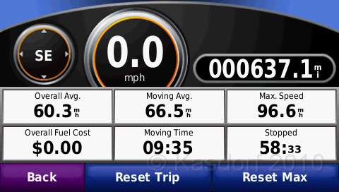 Indy Mini-Marathon 2010-05-08 GPS5.bmp - The total trip was 637 miles. I honestly do not remember going that speed on the way home... must have been when I fell asleep with my foot on the gas.................................